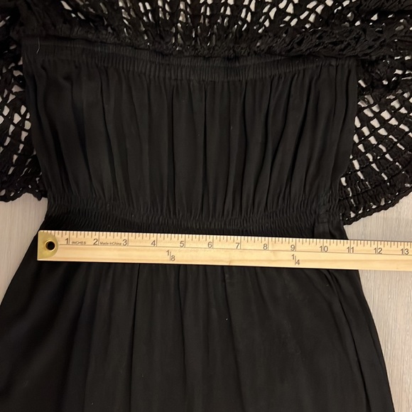 Baik Baik Honolulu Black Strapless Summer LBD Short Pull-On Sundress SZ S/M - Picture 9 of 10